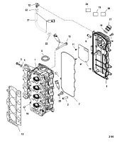 Головка цилиндра 4-Х ТАКТНОГО ПЛМ MERCURY 60 Серийный номер от 1C000001 до 1C050251