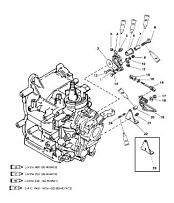 Рычаг дроссельной заслонки (S/N -USA-0G5899999/BEL-9973099 & BELOW) 2-х тактного ПЛМ MERCURY 40 M Серийный номер от 9854537 до 0P016999