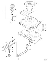 Топливный бак, Serial # 0R318096 и выше 4-Х ТАКТНОГО ПЛМ MERCURY 2.5 Серийный номер от 0R131842 и выше