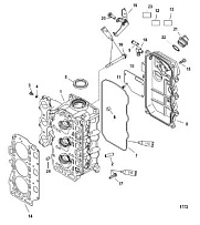 Головка цилиндра 4-Х ТАКТНОГО ПЛМ MERCURY 40 Серийный номер от 0P153500 до 0P400999
