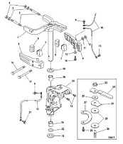 Рулевой рычаг / поворотный кронштейн, Manual Tilt 4-Х ТАКТНОГО ПЛМ MERCURY 15 Carb(2CYL) Серийный номер от 0R235949 и выше