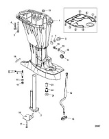 Корпус карданного вала, длинный 4-Х ТАКТНОГО ПЛМ MERCURY 40 Серийный номер от 1B227000 до 1B344398