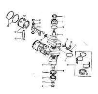 Коленвал, поршни и шатуны (#646-818846) (Часть 1) 2-Х ТАКТНОГО ПЛМ MERCURY 90 Серийный номер от 9483121 до 9506480