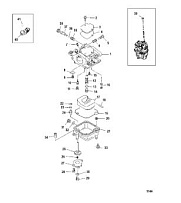 Карбюратор 4-Х ТАКТНОГО ПЛМ MERCURY F15 Серийный номер от 0P075166  до 0P400999