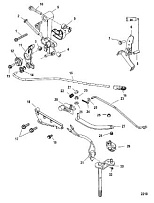 Рычаг переключения передач, румпель, длинный 4-Х ТАКТНОГО ПЛМ MERCURY 40 Серийный номер от 0P401000 до 0P515896