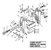 Кронштейн транца(длинный вал S/N-0C160936 и выше) 2-Х ТАКТНОГО ПЛМ MERCURY 50EO Серийный номер от 9469200 до 9683054