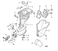 Корпус карданного вала, Non Bigfoot 4-Х ТАКТНОГО ПЛМ MERCURY 9.9 Серийный номер от 0P325500 и выше
