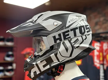 Шлем кроссовый HETOSHI OF836 EXOSS CROSS PRO MX289 цв.Серый с черными вставками Матовый р.S