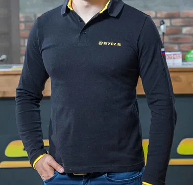 Рубашка - поло "STELS" (с флагом, с длинными рукавами)